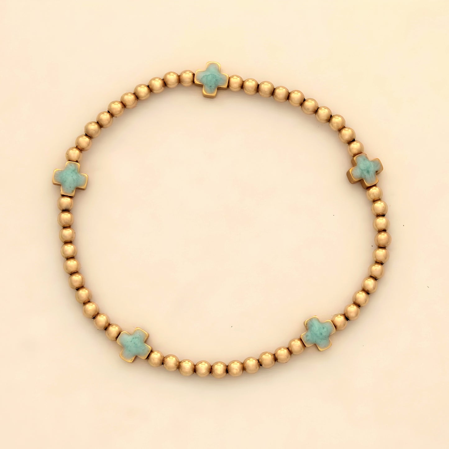 14k Blue Cross Bracelet