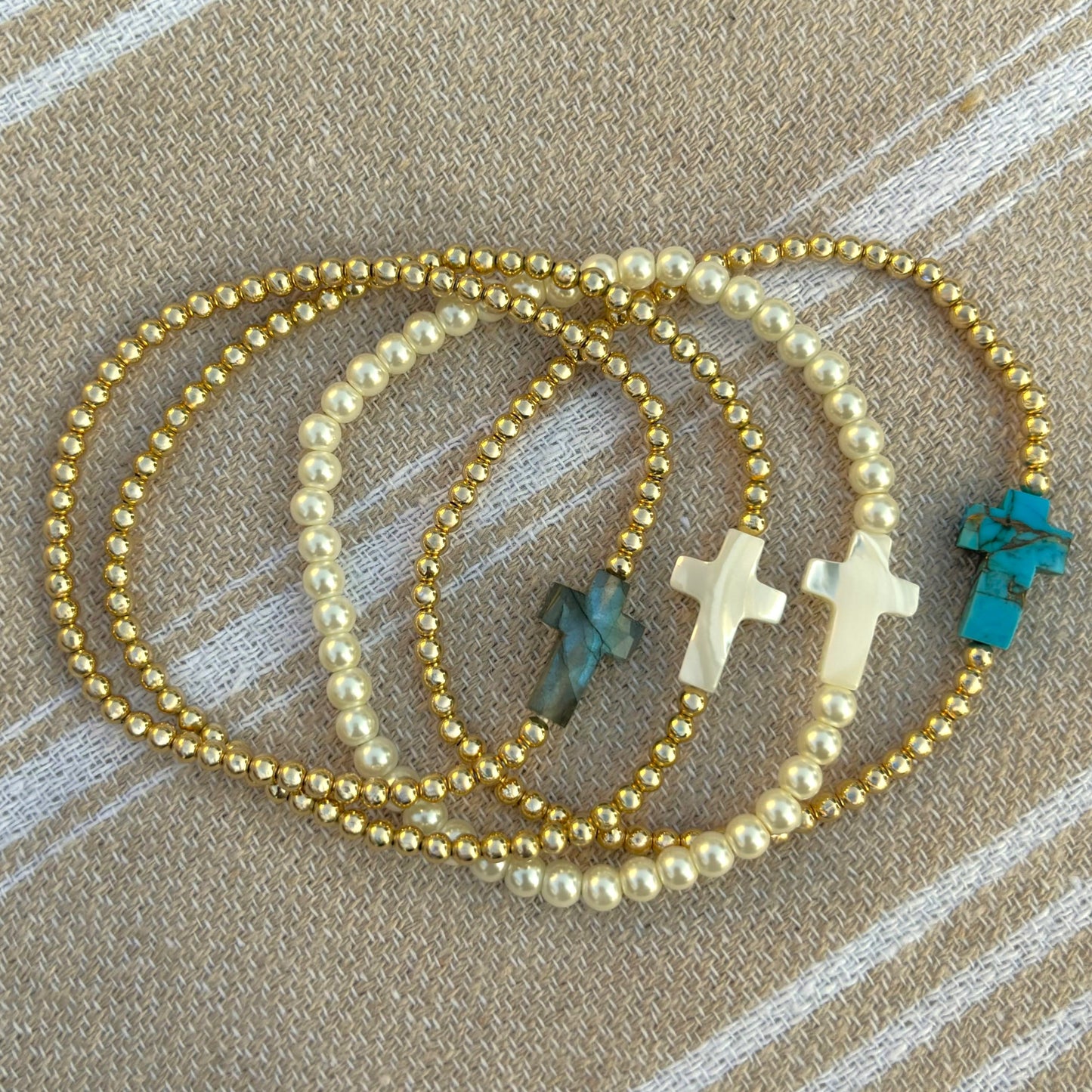 14k Turquoise Cross Bracelet